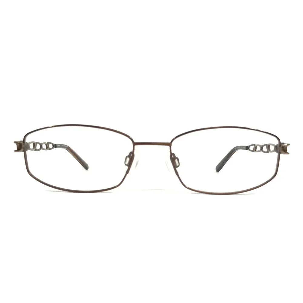 Charmant Eyeglasses Frames CH10860 BR Brown Wire Rim Titanium 52-17-135